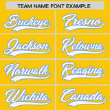 Custom Gold Powder Blue-White Color Block Varsity Full-Snap Letterman Hoodie Jacket