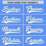 Custom Powder Blue Gold-White Color Block Varsity Full-Snap Letterman Hoodie Jacket