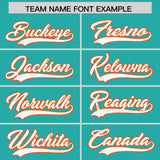 Custom Aqua Orange-White Color Block Varsity Full-Snap Letterman Hoodie Jacket