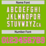 Custom Neon Green Pink-White Color Block Varsity Full-Snap Letterman Hoodie Jacket