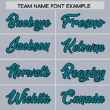 Custom Silver Navy-Aqua Color Block Varsity Full-Snap Letterman Hoodie Jacket