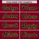 Custom Crimson Black-Khaki Color Block Varsity Full-Snap Letterman Hoodie Jacket