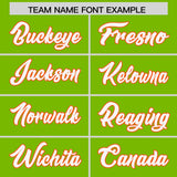 Custom Neon Green Orange-White Color Block Varsity Full-Snap Letterman Hoodie Jacket