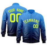 Custom Gradient Full-Zip Letterman Bomber Coat Lightweight Personalized Stitched Letters Logo for Adult Youth S-6XL  With Pocket