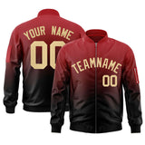 Custom Gradient Full-Zip Letterman Bomber Coat Lightweight Personalized Stitched Letters Logo for Adult Youth S-6XL  With Pocket