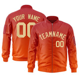 Custom Gradient Full-Zip Letterman Bomber Coat Lightweight Personalized Stitched Letters Logo for Adult Youth S-6XL  With Pocket