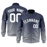 Custom Gradient Full-Zip Letterman Bomber Coat Lightweight Personalized Stitched Letters Logo for Adult Youth S-6XL  With Pocket