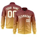 Custom Gradient Full-Zip Letterman Bomber Coat Lightweight Personalized Stitched Letters Logo for Adult Youth S-6XL  With Pocket