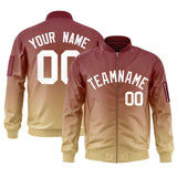 Custom Gradient Full-Zip Letterman Bomber Coat Lightweight Personalized Stitched Letters Logo for Adult Youth S-6XL  With Pocket