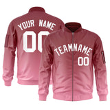 Custom Gradient Full-Zip Letterman Bomber Coat Lightweight Personalized Stitched Letters Logo for Adult Youth S-6XL  With Pocket