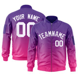 Custom Gradient Full-Zip Letterman Bomber Coat Lightweight Personalized Stitched Letters Logo for Adult Youth S-6XL  With Pocket