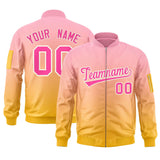 Custom Gradient Full-Zip Personalized Stitched Letters Logo Sweatshirt Letterman Bomber Coats for Adult/Youth With Pocket