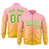 Custom Gradient Full-Zip Personalized Stitched Letters Logo Sweatshirt Letterman Bomber Coats for Adult/Youth With Pocket