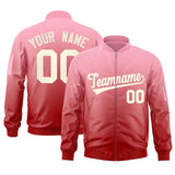 Custom Gradient Full-Zip Personalized Stitched Letters Logo Sweatshirt Letterman Bomber Coats for Adult/Youth With Pocket