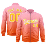 Custom Gradient Full-Zip Personalized Stitched Letters Logo Sweatshirt Letterman Bomber Coats for Adult/Youth With Pocket