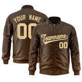 Custom Gradient Full-Zip Personalized Stitched Letters Logo Sweatshirt Letterman Bomber Coats for Adult/Youth With Pocket