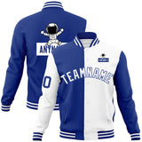 Custom Split Fashion Jacket Letterman Raglan Sleeves Astronaut Athletic Baseball Jacket