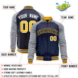 Custom Raglan Sleeves Baseball Jackets Design Name and Numbers Varsity Full-Zip Jacket
