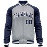 Custom Raglan Sleeves Baseball Jackets Zipper Cardigan Letterman Bomber Jacket for Men