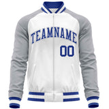 Custom Raglan Sleeves Baseball Jackets Full-Zip Cardigan Letterman Bomber Jacket Sportswear for Men