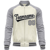 Custom Raglan Sleeves Varsity Jacket Casual Lightweight Plain Cardigan Coat Baseball Jackets