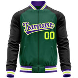 Custom Raglan Sleeves Varsity Jacket Casual Lightweight College Cardigan Full-Zip Baseball Jackets