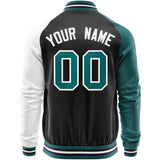 Custom Raglan Sleeves Varsity Jacket  Stitched Letters & Number Full-Zip Baseball Jackets