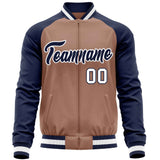 Custom Raglan Sleeves Stitched Letters & Number Cotton Blend Letterman Baseball Jacket For Men