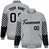 Custom Color Block Pattern Personalized College Unisex Bomber Varsity Baseball Jacket