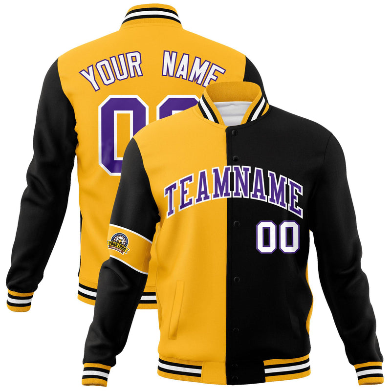 Custom Split Fashion Jacket Personalized Letterman Two Tone Baseball Jacket