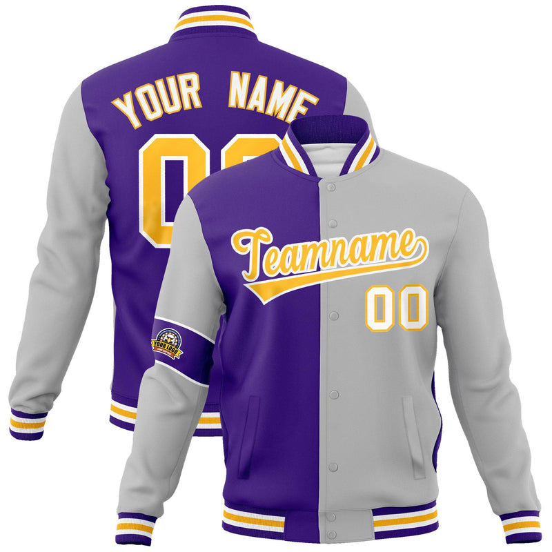 Custom Split Fashion Jacket Personalized Letterman Two Tone Casual Coat