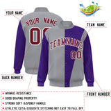 Custom Color Block Varsity Full-Snap Bomber Jacket Personalized Sports Sweatshirt for Men