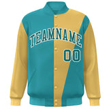 Custom Color Block Personalized Varsity Bomber Jackets College Full-Snap Baseball Jacket