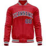 Custom Classic Style Letterman Jackets Personalized Stitched Letters & Number Full-Zip Baseball Jacket