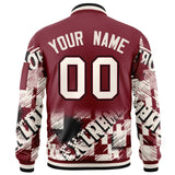 Custom Graffiti Pattern Fashion Letterman Bomber Jackets Personalized Stitched Text Logo Full-Zip Coat