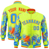 Custom Graffiti Pattern Fashion Letterman Bomber Jackets Personalized Stitched  Full-Zip Baseball Coat