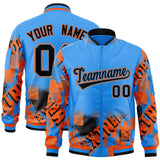 Custom Graffiti Pattern Fashion Letterman Bomber Jackets Personalized Outfit  Full-Zip Baseball Coat