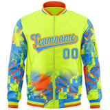 Custom Graffiti Pattern Fashion Letterman Bomber Jackets Personalized Outfit  Full-Zip Baseball Coat