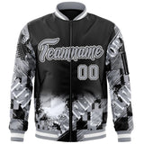 Custom Graffiti Pattern Fashion Letterman Jackets Personalized Outfit  Varsity Bomber Full-Zip Jacket
