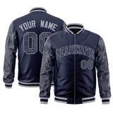 Custom Varsity Full-Zip Camo Raglan Sleeves Fashion College Jacket