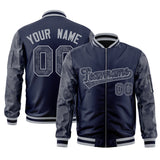 Custom Varsity Full-Zip Camo Raglan Sleeves Fashion College Jacket
