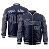 Custom Varsity Full-Zip Camo Raglan Sleeves Fashion College Jacket