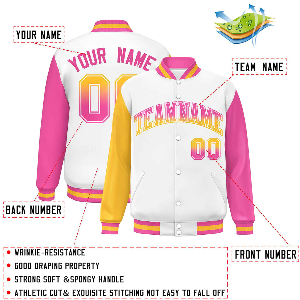 Custom Raglan Sleeves Baseball Jacket Personalized Team Name Number Varsity Letterman Jackets for Men Women Youth