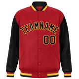 Custom Raglan Sleeves Baseball Jacket Personalized Team Name Number Varsity Casual Letterman Jackets  Full-Snap Bomber Coat