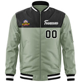 Custom Color Block Letterman Jackets Personalized Graffiti Varsity Bomber Full-Zip Jackets for Fans