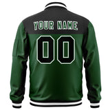 Custom Color Block Letterman Jackets Personalized Stitched Text Logo Varsity Bomber Full-Zip Jackets for Fans
