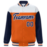 Custom Color Block Blend Windproof Personalized Stitched Text Logo Full-Snap Jacket Baseball Jacket