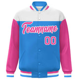 Custom Color Block Blend Windproof Personalized Stitched Text Logo Full-Snap Jacket Baseball Jacket