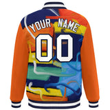 Custom Graffiti Pattern Tie Dye Ink Paint Personalized Team Name Varsity Jackets  Full-Snap Letterman Baseball Jackets