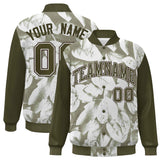 Custom Graffiti Pattern Jacket Maple Leaf Raglan Sleeves Bomber Varsity Baseball Jacket For Adult